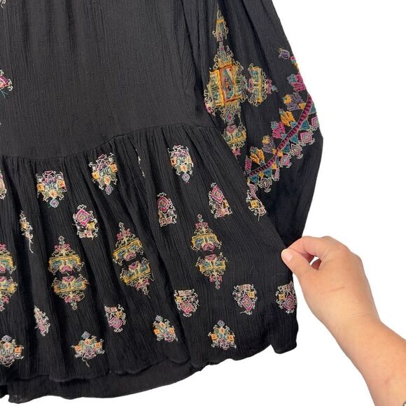 Free People | Arianna Embroidered Tunic in Black - Size small - Picture 8 of 16